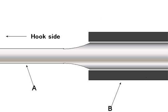Enlarged view of pressed tip