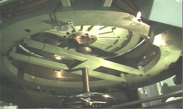The jig attached to a machine